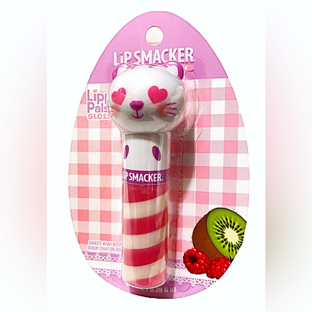 🆕 Lip Smacker Sweet Kiwi Kitty Lip Balm - Pink and White